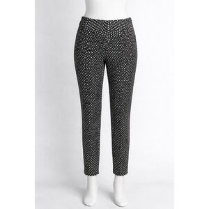 The Limited Exact Stretch Pants Womens 0 Black Polka Dot Skinny Slim Fit Dress